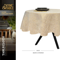Thyme & Table 70" Round Tablecloth, Gold Leaf EasyOptionXY LLC