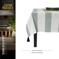 Thyme & Table 102" Tablecloth, Green Dash EasyOptionXY LLC