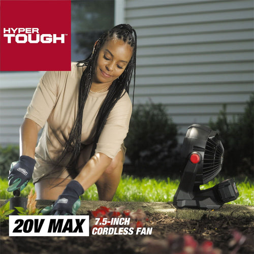 Hyper Tough 7.5 in. Cordless Fan with Hybrid Power,with 2.0Ah Lithium-Ion Battery Pack Powered,C1005 EasyOptionXY LLC