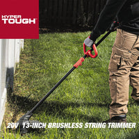 Hyper Tough 20V 13" Brushless String Trimmer with Rapid Reload Trimmer Head, HT22-401-03-02 EasyOptionXY LLC