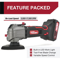 Hyper Tough 20V Max Lithium-Ion Oscillating Power Tool with 2.0 Amp Hour Battery & Charger, New Condition EasyOptionXY LLC