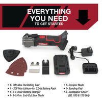 Hyper Tough 20V Max Lithium-Ion Oscillating Power Tool with 2.0 Amp Hour Battery & Charger, New Condition EasyOptionXY LLC