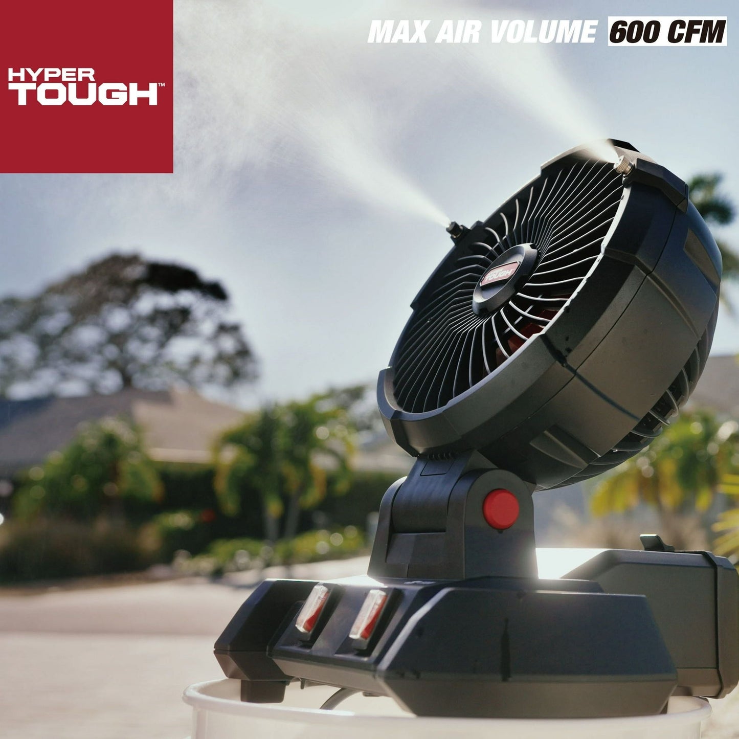 Hyper Tough 20V 7.5 inch Cordless Misting Fan, with 1.5Ah Lithium-ion Battery Pack Powered, C1024 EasyOptionXY LLC