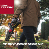 Hyper Tough 20-Volt 6-inch Mini Chainsaw with Battery and Charger, HT13-401-003-03 EasyOptionXY LLC