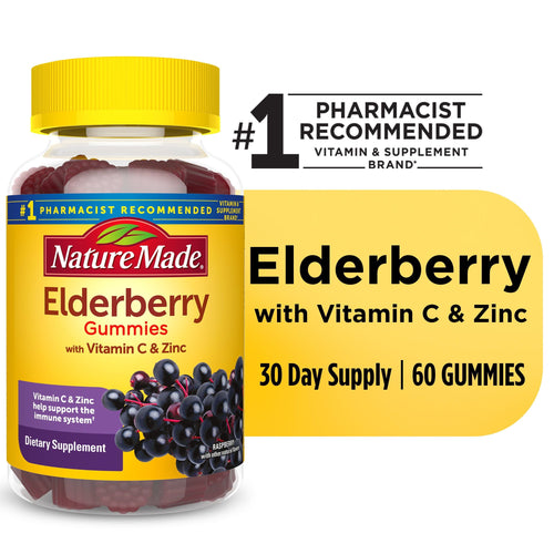 Nature Made Elderberry with Vitamin C and Zinc Gummies; Dietary Supplement; 60 Count EasyOptionXY LLC