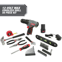Hyper Tough 12V Max Lithium-Ion Cordless 3/8-inch Drill Driver 50-Piece Project Kit and 1.5Ah Battery, 99312 EasyOptionXY LLC