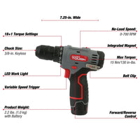 Hyper Tough 12V Max Lithium-Ion Cordless 3/8-inch Drill Driver 50-Piece Project Kit and 1.5Ah Battery, 99312 EasyOptionXY LLC