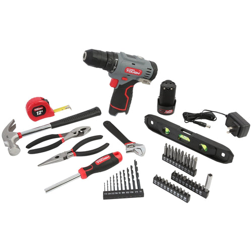 Hyper Tough 12V Max* 50-Piece Project Kit with Lithium-Ion Cordless 3/8-in Drill Driver and 1.5Ah Battery, 99311 EasyOptionXY LLC