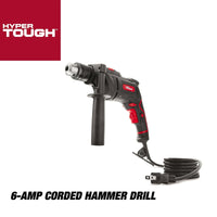Hyper Tough 6-Amp 1/2-inch Corded Hammer Drill, Keyed Chuck, 120 Volt,TD6HD EasyOptionXY LLC