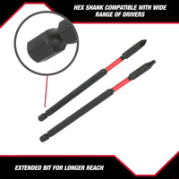 Hyper Tough New 2pc Long Impact Driver Drill Bits, Model 43138 EasyOptionXY LLC