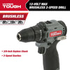 Hyper Tough 12V Max* Lithium-Ion Brushless 2-Speed 3/8-inch Drill Driver with 1.5Ah Battery & Charger, 98807 EasyOptionXY LLC