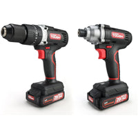 Hyper Tough 20V 1/4' Impact Driver & 1/2' 2-Speed Hammer Drill Bundle, (2) 1.5Ah Lithium-Ion Batteries & (2) Chargers EasyOptionXY LLC