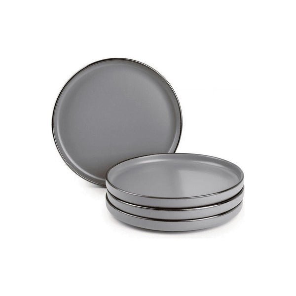 Thyme & Table Dinnerware Gray Ava Stoneware Salad Round Plates, 4 Pack EasyOptionXY LLC