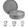 Thyme & Table Dinnerware Gray Ava Stoneware Salad Round Plates, 4 Pack EasyOptionXY LLC