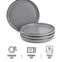 Thyme & Table Dinnerware Gray Ava Stoneware Salad Round Plates, 4 Pack EasyOptionXY LLC