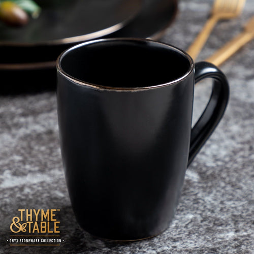 Thyme & Table DrinkwareBlack Onyx Stoneware 14oz Mug EasyOptionXY LLC