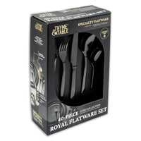Thyme & Table 40-Piece Royal Stainless Steel Flatware Set, Black EasyOptionXY LLC