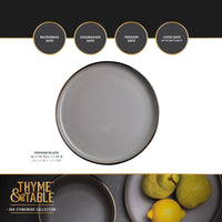Thyme & Table Ava Dinner Plate, Grey EasyOptionXY LLC