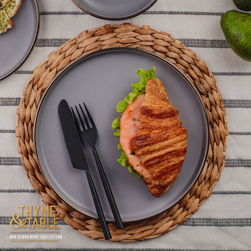 Thyme & Table Ava Dinner Plate, Grey EasyOptionXY LLC