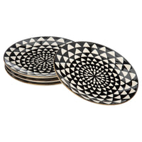 Thyme & Table Dinnerware Black & White Medallion Stoneware Salad Round Plates, 4 Pack EasyOptionXY LLC