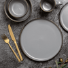 Thyme & Table Dinnerware Gray Ava Stoneware Dinner Round Plates, 4 Pack EasyOptionXY LLC