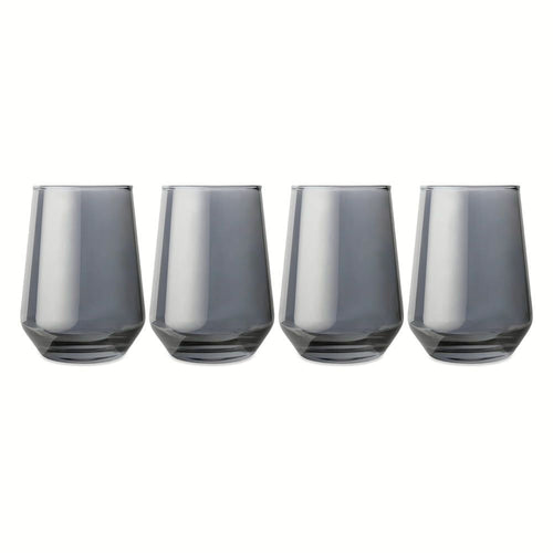 Thyme & Table 4-Piece Angled Stemless Wine Glass Set in Smoke Finish EasyOptionXY LLC