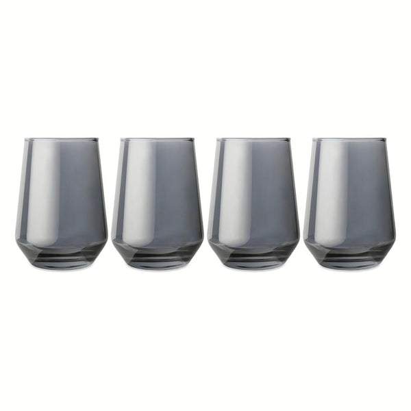Thyme & Table 4-Piece Angled Stemless Wine Glass Set in Smoke Finish EasyOptionXY LLC