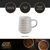 Thyme & Table Stoneware Coffee Mug, 16 fl oz, Gray Stripe EasyOptionXY LLC