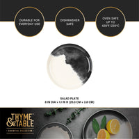 Thyme & Table Grey Drip Stoneware Round Salad Plate EasyOptionXY LLC