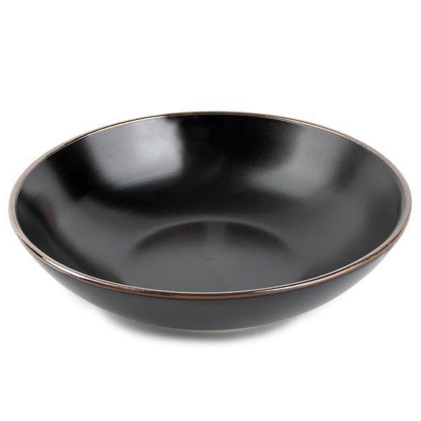 Thyme & Table Dinnerware Black Onyx Stoneware Round Soup Bowl EasyOptionXY LLC