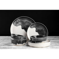 Thyme & Table Grey Drip Stoneware Round Dinner Plate EasyOptionXY LLC