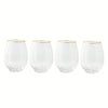 Thyme & Table 4-Piece Scalloped Stemless Wine Glass Set with Gold Trim EasyOptionXY LLC