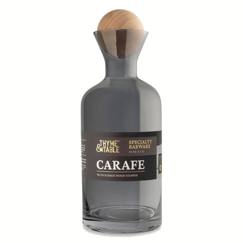 Thyme & Table Carafe with Rubber Wood Stopper EasyOptionXY LLC