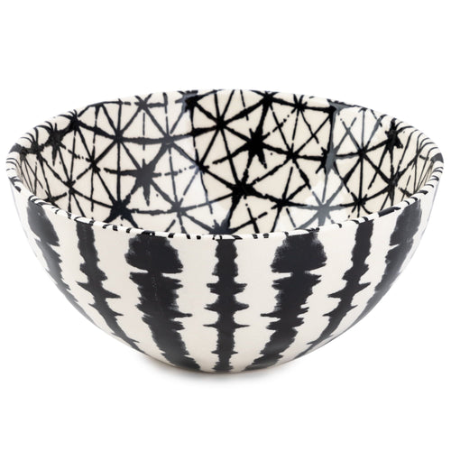 Thyme & Table Grey Shibori Stoneware Large Round Bowl EasyOptionXY LLC