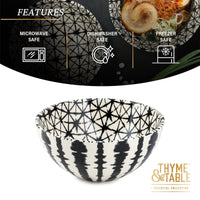 Thyme & Table Grey Shibori Stoneware Large Round Bowl EasyOptionXY LLC