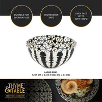 Thyme & Table Grey Shibori Stoneware Large Round Bowl EasyOptionXY LLC