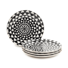 Thyme & Table Dinnerware Black and White Medallion Stoneware Dinner Plates, 4 pack EasyOptionXY LLC