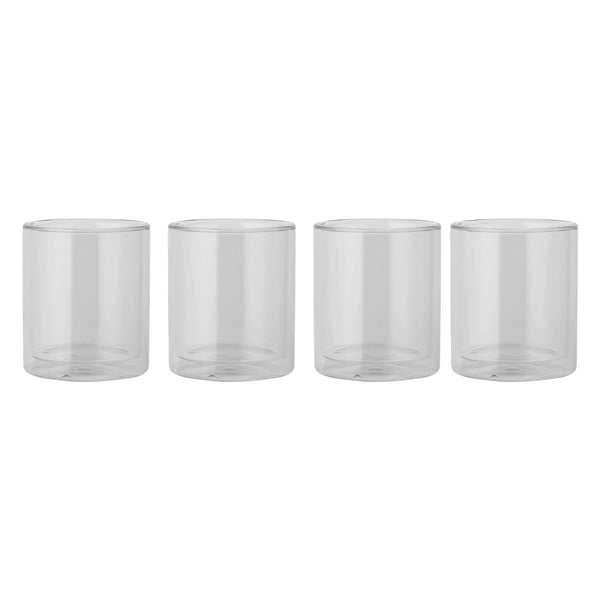 Thyme & Table 4-Piece 13oz Double Wall Drinking Glass Set, Clear EasyOptionXY LLC