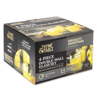 Thyme & Table 4-Piece 13oz Double Wall Drinking Glass Set, Clear EasyOptionXY LLC