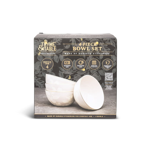Thyme & Table 4-pack Stoneware Round Bowl Set, Harvest EasyOptionXY LLC