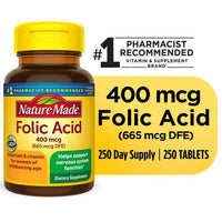 Nature Made Folic Acid 400 mcg (665 mcg DFE) Tablets; 250 Count EasyOptionXY LLC