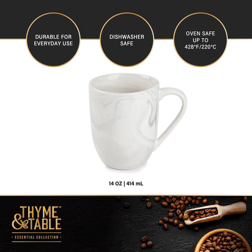Thyme & Table Grey Marble Stoneware Coffee Mug, 15 fl oz EasyOptionXY LLC