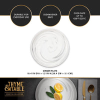 Thyme & Table Grey Marble Stoneware Round Dinner Plate EasyOptionXY LLC