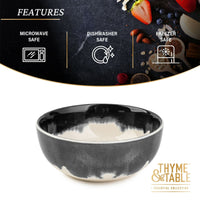 Thyme & Table Grey Drip Stoneware Round Cereal Bowl EasyOptionXY LLC