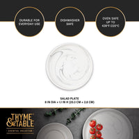 Thyme & Table Grey Marble Stoneware Round Salad Plate EasyOptionXY LLC