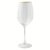 Thyme & Table Scalloped Wine Glass with Gold Rim EasyOptionXY LLC