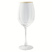 Thyme & Table Scalloped Wine Glass with Gold Rim EasyOptionXY LLC
