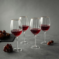 Thyme & Table Scalloped Wine Glass with Gold Rim EasyOptionXY LLC