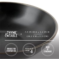 Thyme & Table Dinnerware Black Onyx Stoneware Round Bowls, 4 Pack EasyOptionXY LLC