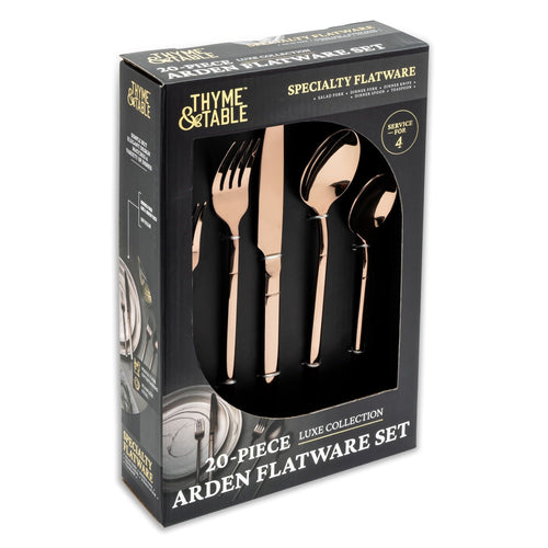 Thyme & Table 20-Piece Arden Stainless Steel Flatware Set, Bronze EasyOptionXY LLC